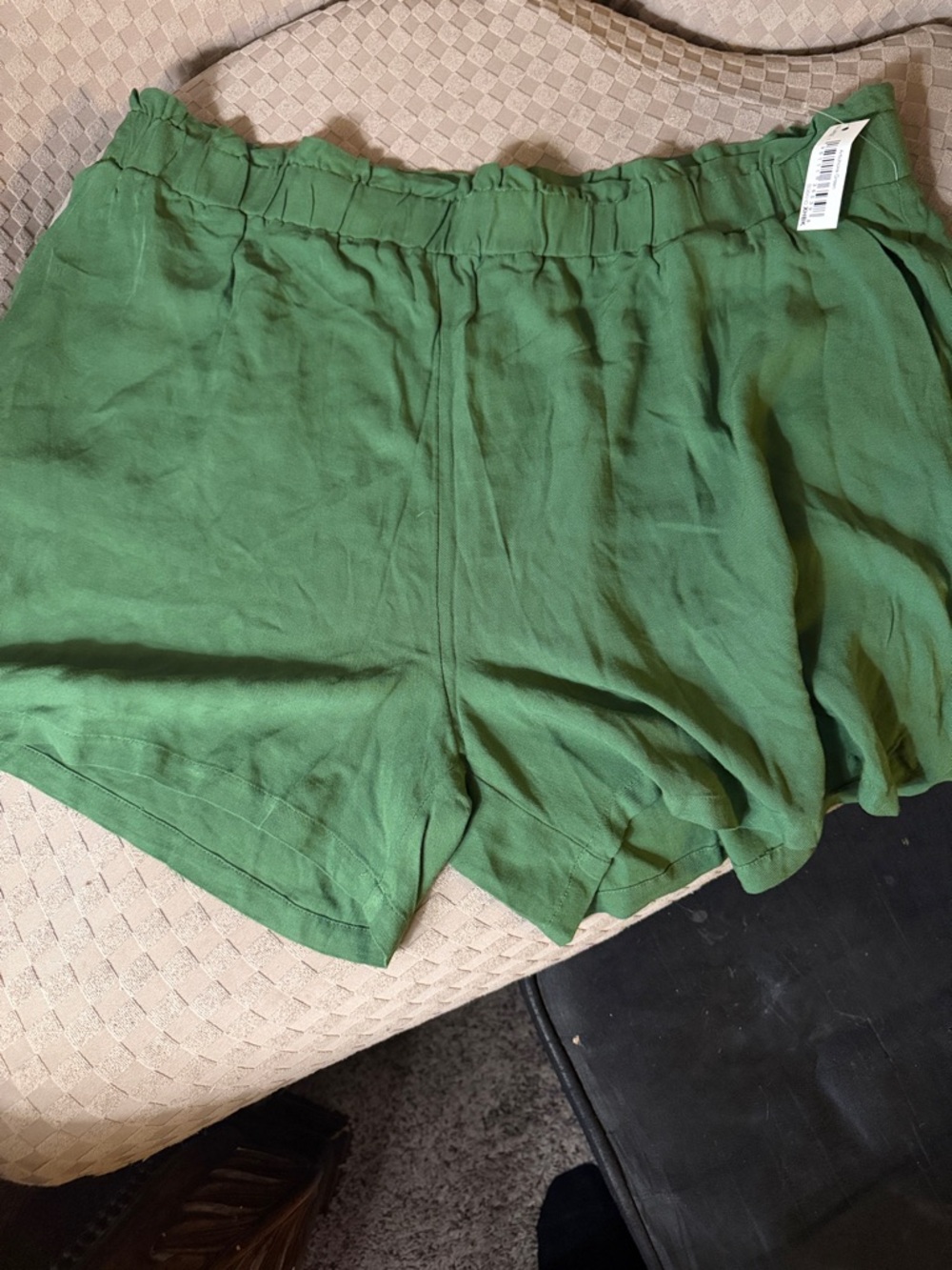 Goodthreads Olive Green High-Waist Linen-Blend Shorts